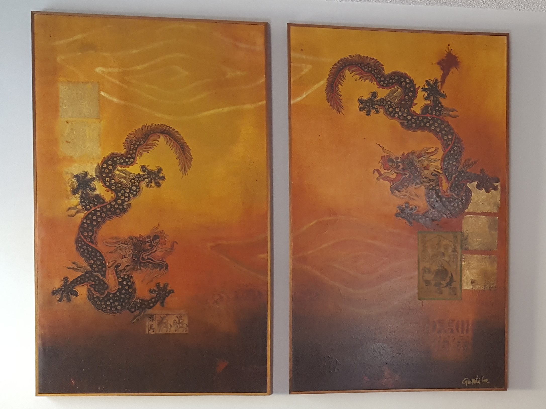 Pablo Gentile Art Buddha Clouds Venice Beach California
Mixed media, oil, paper, gold foil