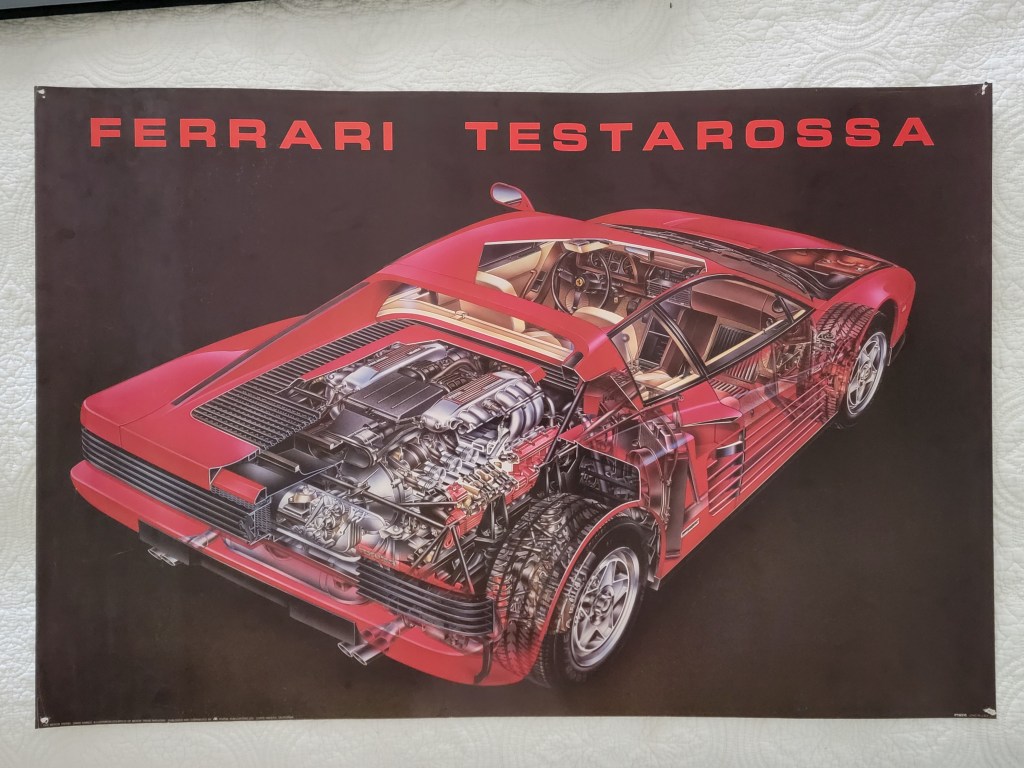 David Kimble Cutaway Ferrari Testarossa Poster