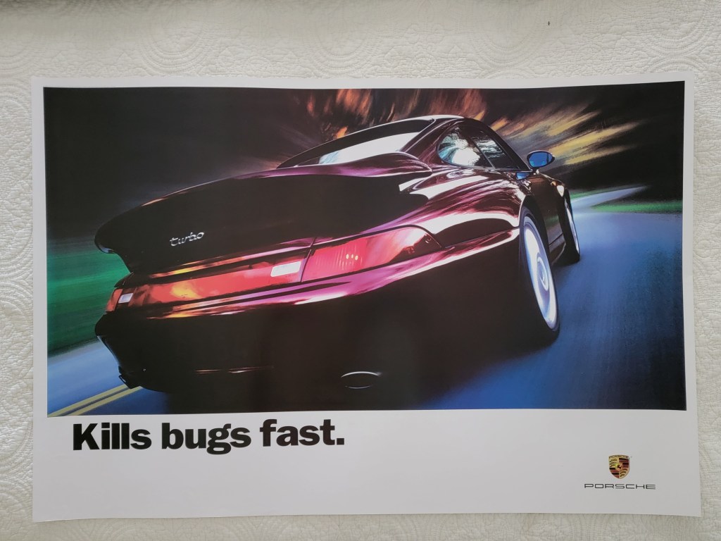 Porsche 911 Turbo Poster Kills Bugs Fast Repro