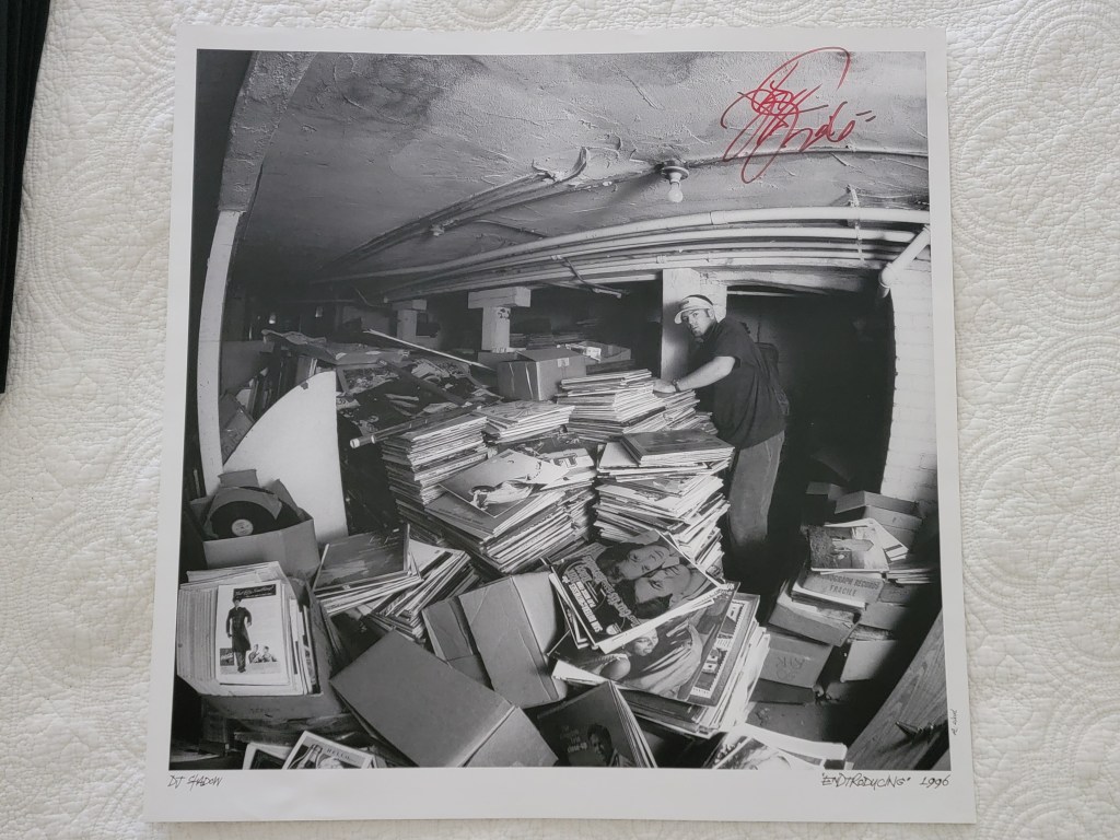 dj shadow poster signed entroducing 1996
signed