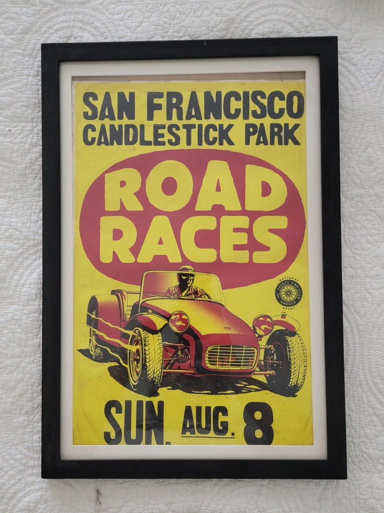 Lotus Seven San Francisco Candlestick Park Road Races
Lotus Seven
Sunday August 8
Palm Spring Airport Road Race
Mercedes Benz 300SL
Sunday February 16
Sports Car Club of America National Event
Globe Posters Baltimore