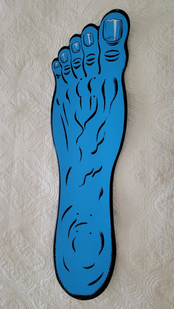 Santa Cruz Screaming Foot skateboard deck left foot top