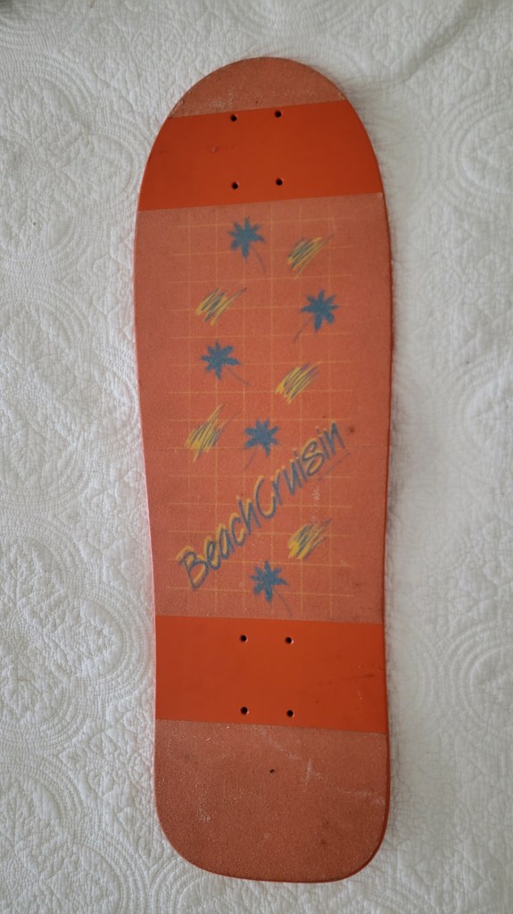 Vintage Beach Cruisin' Orange Skateboard deck top 100% Canadian Maple
