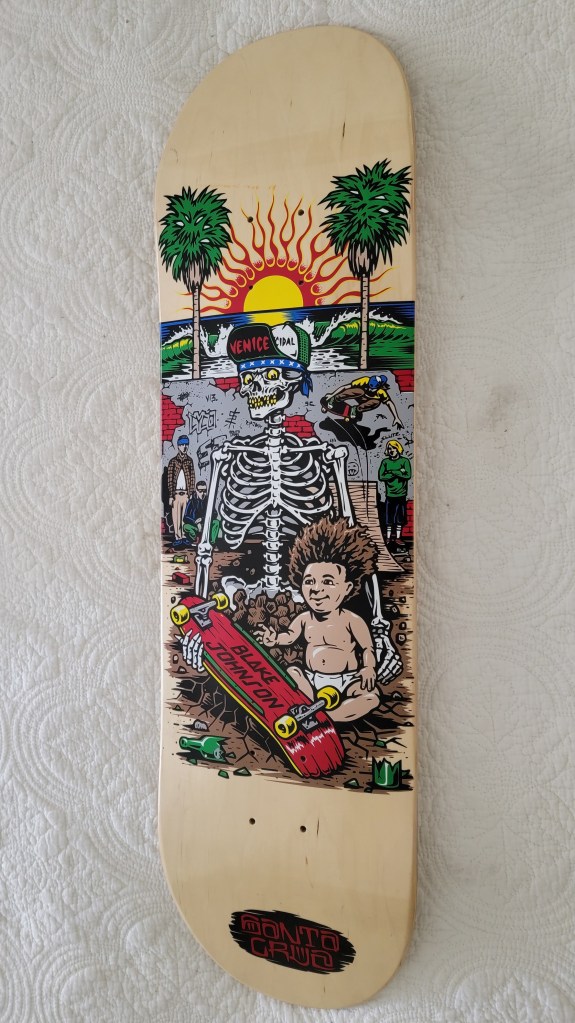 Santa Cruz Black Johnson Venice Beach skateboard deck bottom