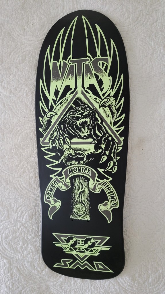 Santa Cruz / Santa Monica Airlines Natas Panther 3 Glow in the dark skateboard deck reissue bottom
