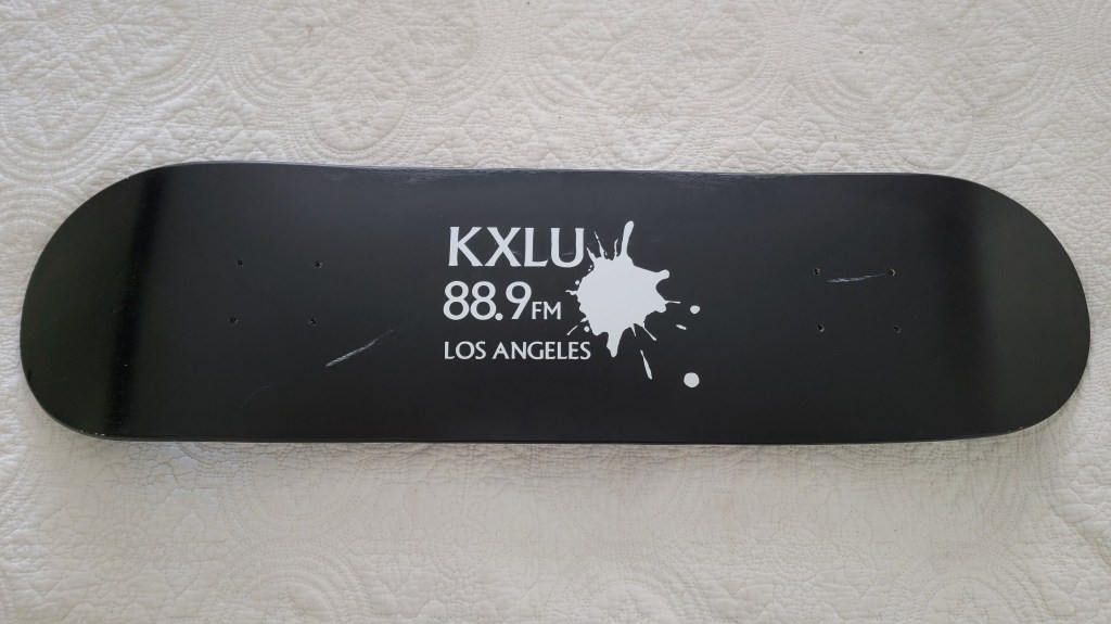 KXLU 88.9 FM Los Angeles Skateboard deck promo