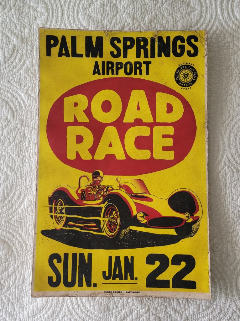 Maserati Birdcage Palm Springs Airport Road Race
Maserati Birdcage
Sunday January 22
Sports Car Club of America National Event
Globe Posters Baltimore