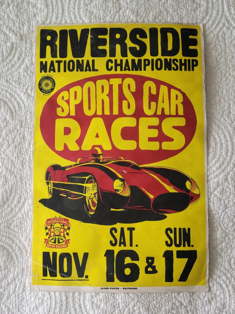 Ferrari Testarossa Riverside National Championship Sports Car Races
Ferrari Testarossa
Riverside International Motor Raceway
Saturday November 16 and Sunday 17
Sports Car Club of America National Event
Globe Posters Baltimore
