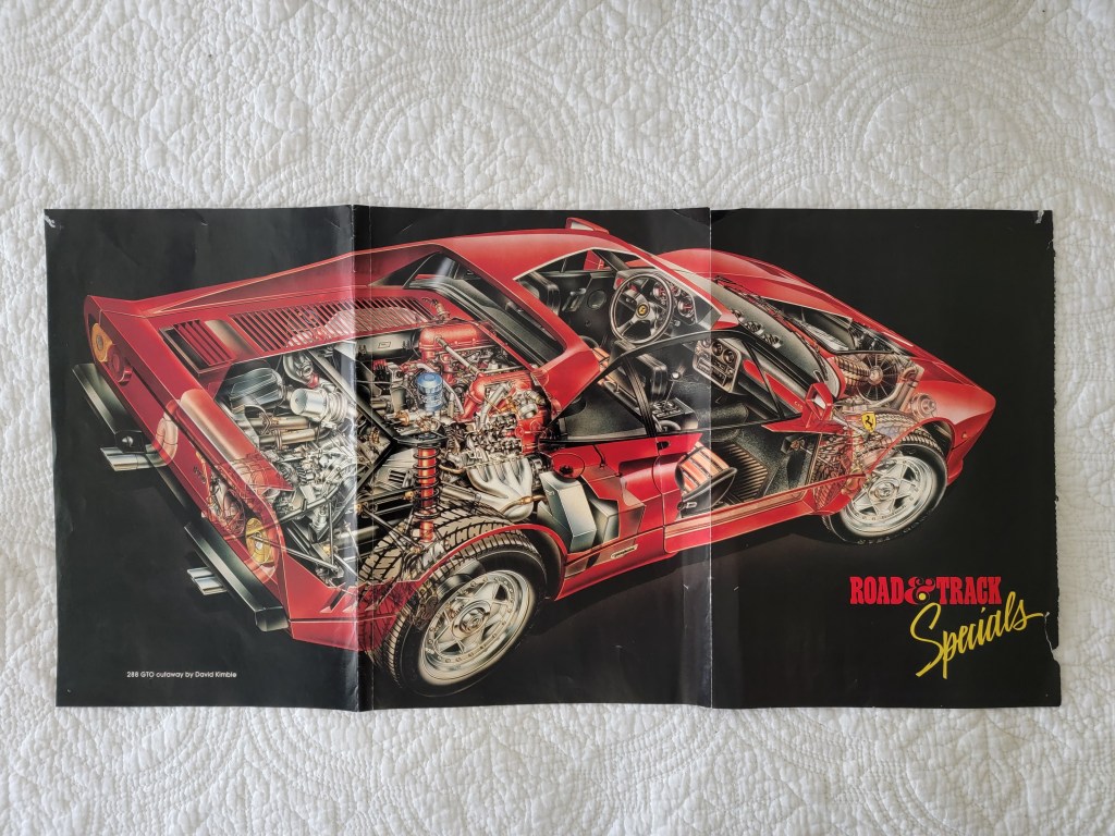 David Kimble Cutaway Ferrari GTO Road & Track Foldout