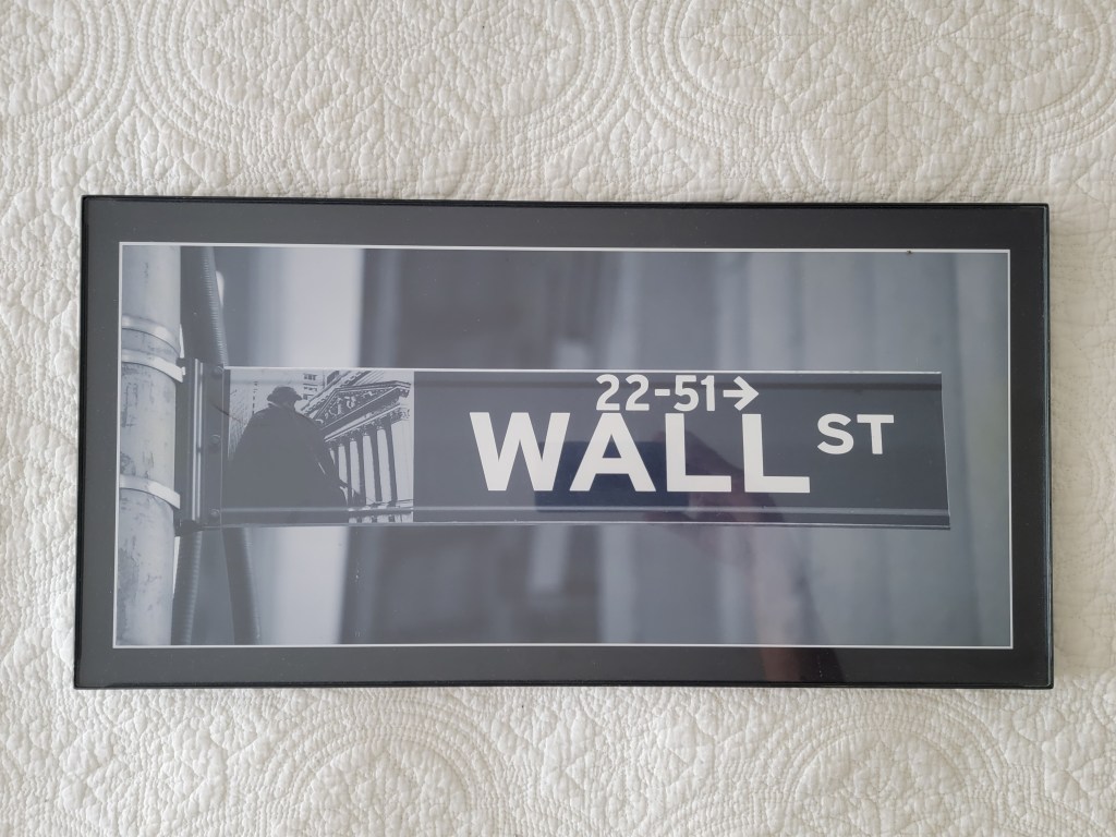 22-51 Wall st street sign poster