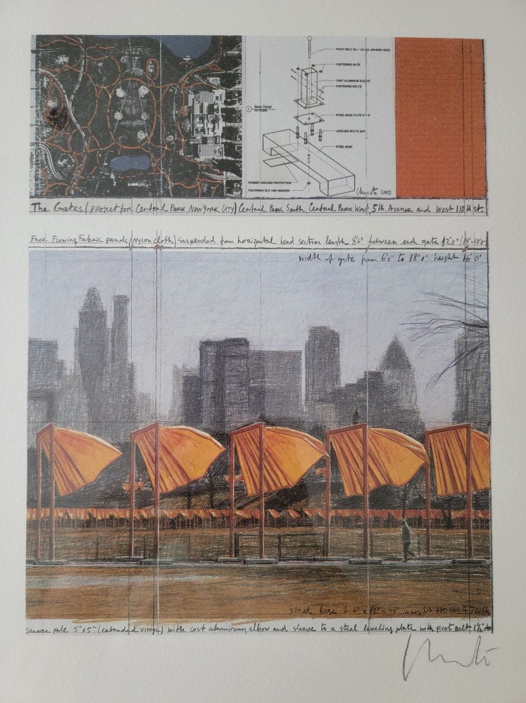 Christo The Gates. Project for Central Park New York City 2003 signed