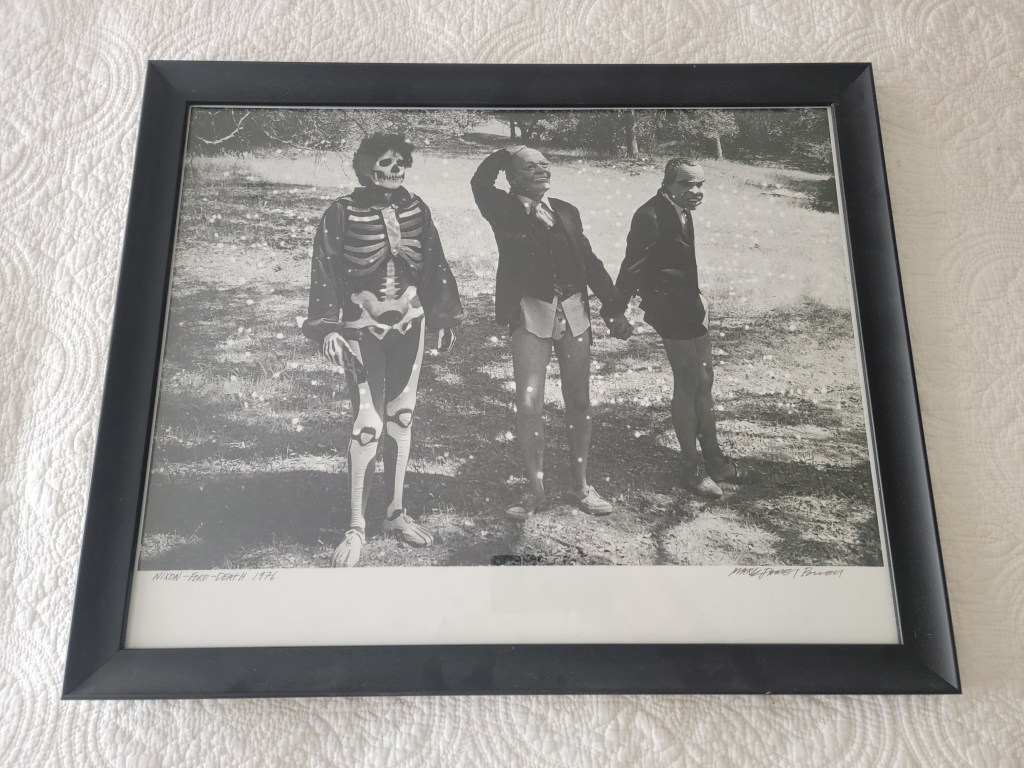 Nixon-Ford-Death 1976 black and white photograph signed