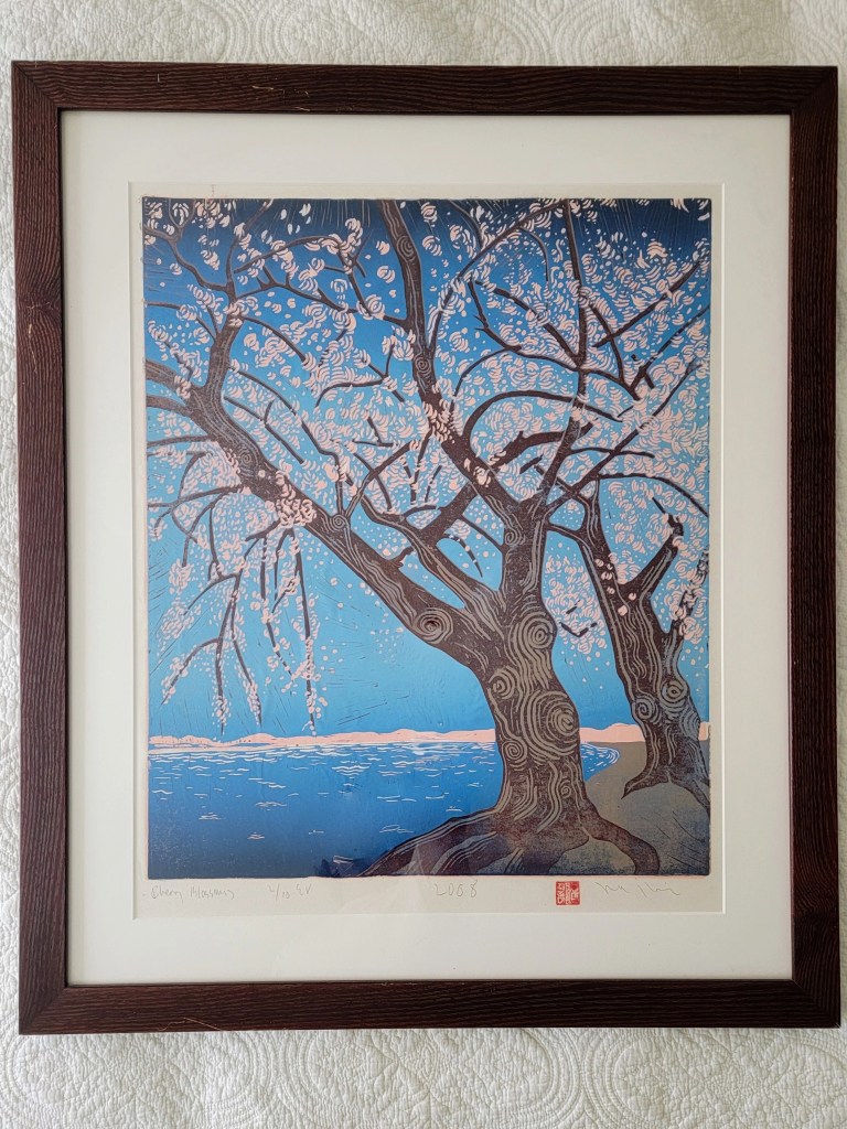 Cherry Blossoms 2/10 signed
2018
wood block print
Nancer seal