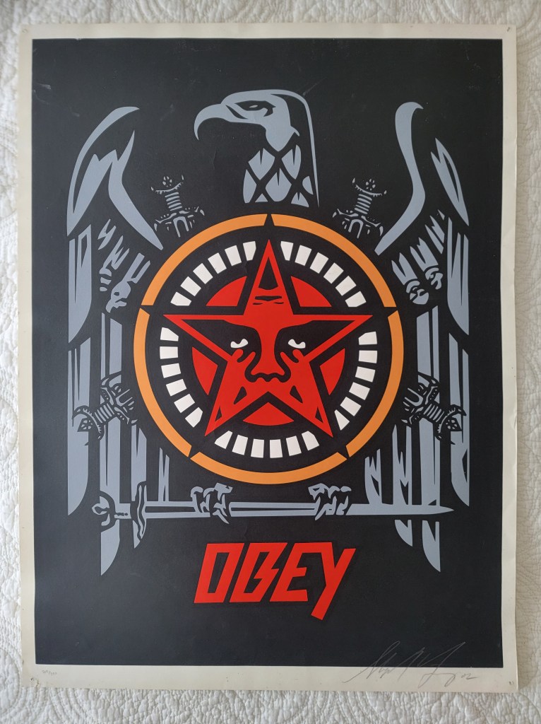 Shepard Fairey Slayer Eagle 2002 signed 208/350
Obey